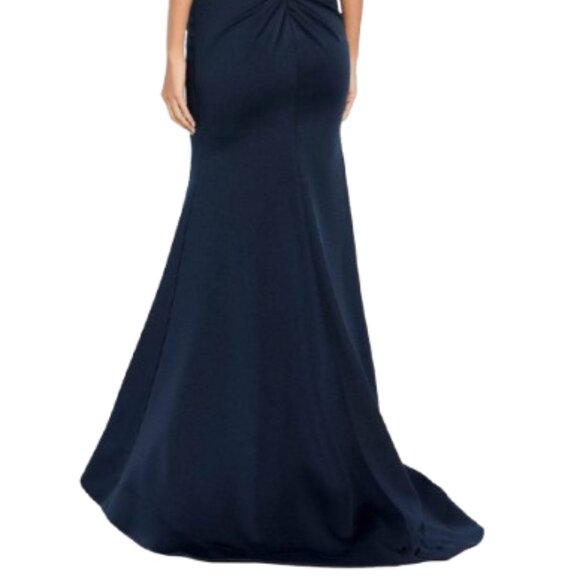 NWT Cameron Blake CB143 Crepe Mother of the Bride Dress Navy Size 12 - Picture 4 of 6